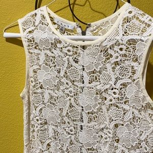 Crochet off white top